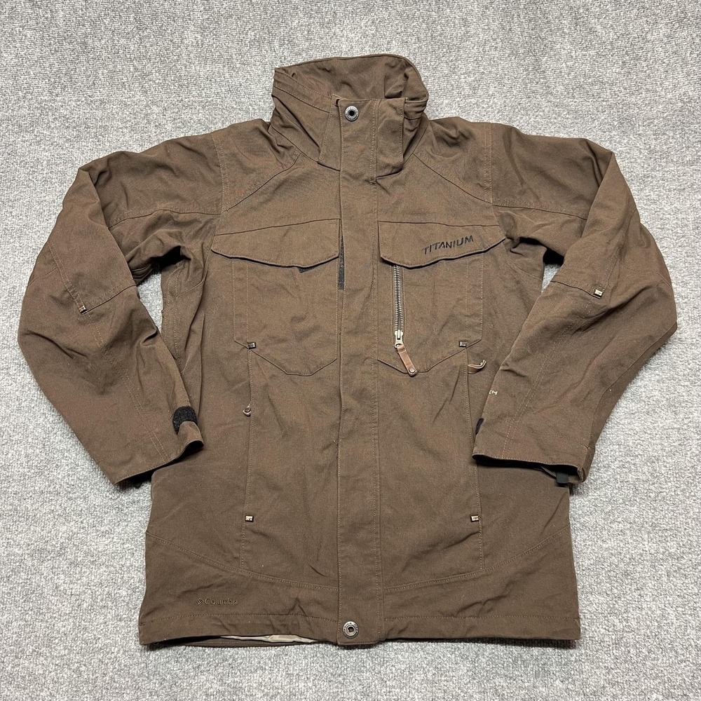 Columbia Titanium Jacket Mens Small Brown Omni-Tech Interchange Parka
